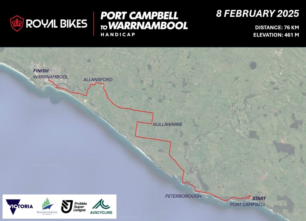 2025 Port Campbel to Warrnambool Handicap Course Map